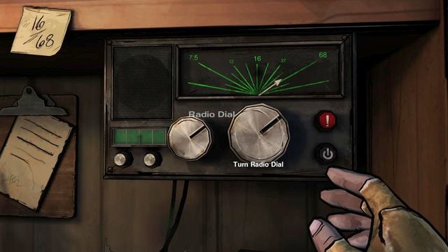 Your first task here, will be adjusting the radio so that it will receive some frequency - Chapters 1 and 2 | Episode 1: In Too Deep - Episode 1: In Too Deep - The Walking Dead: Michonne Game Guide