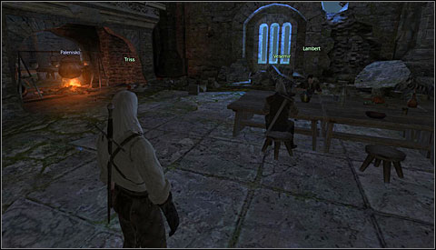 When you have all the ingredients, go back to Lambert (M2 - Kaer Morhen Interior, 1st Floor | Walkthrough - Prologue - The Witcher Game Guide & Walkthrough