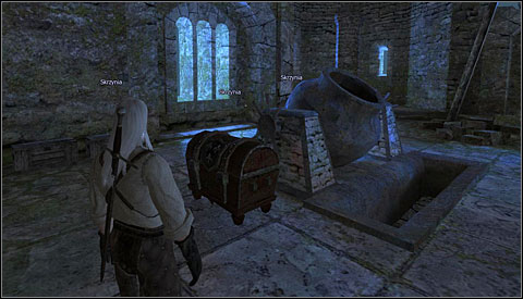 In the armory there are three chests - Kaer Morhen Interior, 1st Floor | Walkthrough - Prologue - The Witcher Game Guide & Walkthrough