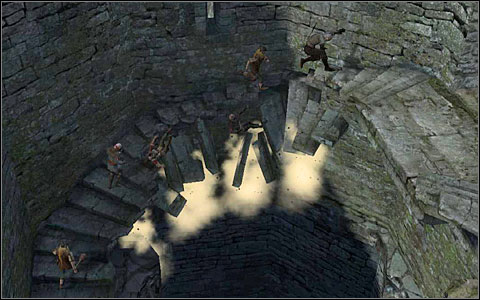 After a cut-scene another bandit will attack you (M1 - Kaer Morhen Courtyard - part 2 | Walkthrough - Prologue - The Witcher Game Guide & Walkthrough