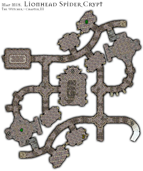 1 - Map M18 - Lionhead Spider Crypt | Walkthrough - Maps | Chapter III - The Witcher Game Guide & Walkthrough