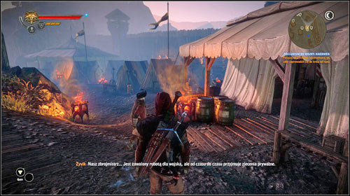 Before the gate you will meet Zyvik, who will give you a tour around the camp - Prelude to War: Kaedwen - Main missions - The Witcher 2 Assassins of Kings Guide