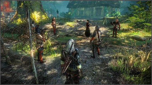 In Lobinden, you will come across a group of guards and one elf, Malena (M7, 17) - Malena - Side missions - The Witcher 2 Assassins of Kings Guide