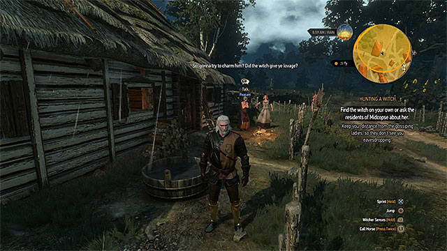 Overhearing the conversation is one of few ways to find the witch - The Witcher 3 Wild Hunt: Hunting a Witch - walkthrough - The Witcher 3: Crows Perch - The Witcher 3 Wild Hunt Guide