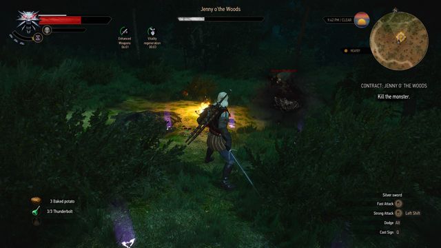 Use Yrden sign and silver sword to defeat the monster. - The Witcher 3 Wild Hunt: Witcher contracts, Crows Perch - list, walkthrough - The Witcher 3: Crows Perch - The Witcher 3 Wild Hunt Guide
