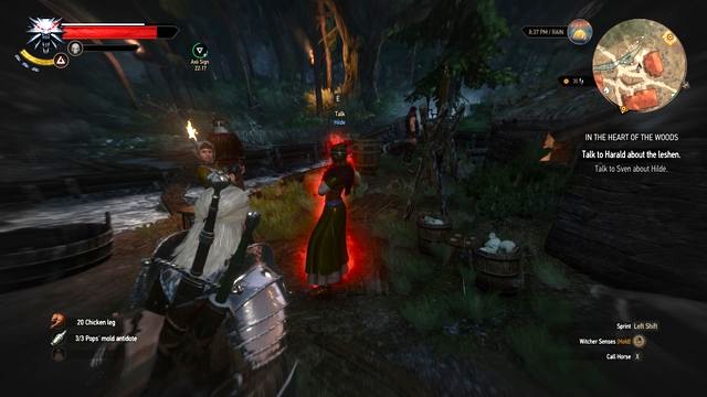 The woman marked by the Leshen is standing near the river. - The Witcher 3 Wild Hunt: Side quests in Kaer Muire - list, walkthrough - The Witcher 3: Kaer Muire - The Witcher 3 Wild Hunt Guide