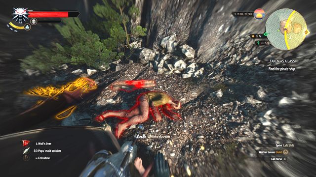 Examine all clues near the wrecked pirate ship. - The Witcher 3 Wild Hunt: Side quests in Kaer Muire - list, walkthrough - The Witcher 3: Kaer Muire - The Witcher 3 Wild Hunt Guide