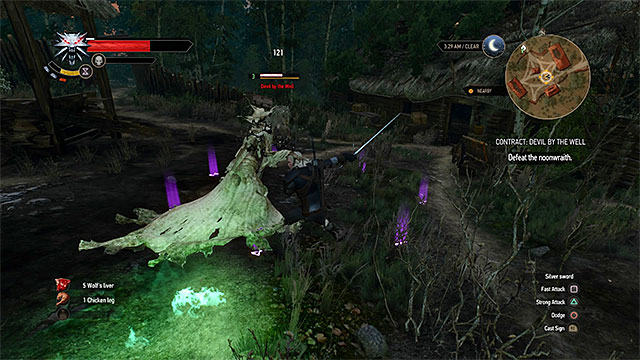 To defeat the monster from well you should use magic traps - The Witcher 3 Wild Hunt: Witcher contracts - Devil by the Well, walkthrough - The Witcher 3: Prologue and White Orchard - The Witcher 3 Wild Hunt Guide