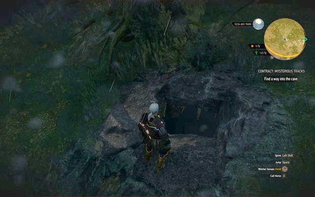 Entrance to monsters cave - The Witcher 3 Wild Hunt: Witcher contracts, Crookbag Bog - walkthrough - The Witcher 3: Crookback Bog - The Witcher 3 Wild Hunt Guide