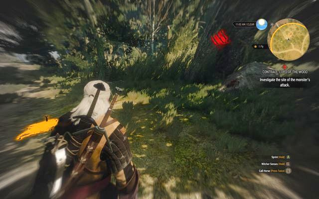 Claw marks and remains near the cart - The Witcher 3 Wild Hunt: Witcher contracts, Farcorners - list, walkthrough - The Witcher 3: Farcorners - The Witcher 3 Wild Hunt Guide