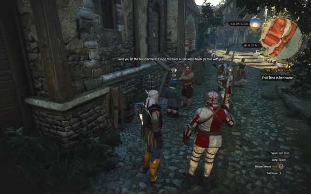 You will see owners and guards quarrelling in front of the warehouse - The Witcher 3 Wild Hunt: Side quests, Free City of Novigrad - walkthrough - The Witcher 3: Free City of Novigrad - The Witcher 3 Wild Hunt Guide