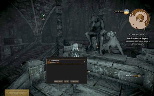 Near the figurine you will find the sword that is named like a cheese - The Witcher 3 Wild Hunt: Side quests, Free City of Novigrad - walkthrough - The Witcher 3: Free City of Novigrad - The Witcher 3 Wild Hunt Guide