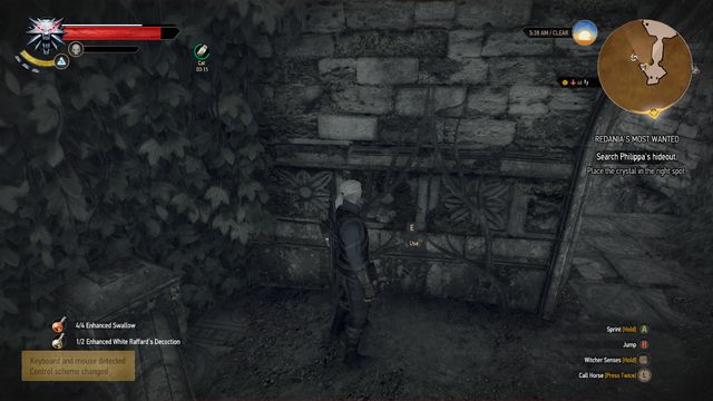 The spot where you should place the crystal - The Witcher 3 Wild Hunt: Side quests, Free City of Novigrad - walkthrough - The Witcher 3: Free City of Novigrad - The Witcher 3 Wild Hunt Guide