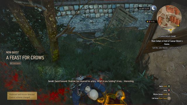 The quest will start after you examine the body of a corpse (M6,29) and the key next to him - The Witcher 3 Wild Hunt: Side quests, Free City of Novigrad - walkthrough - The Witcher 3: Free City of Novigrad - The Witcher 3 Wild Hunt Guide