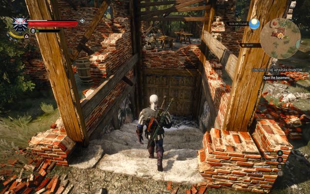 Entrance to the basement where the beast is hiding - The Witcher 3 Wild Hunt: Witcher contracts, Vegelbud Residence - walkthrough - The Witcher 3: Vegelbud Residence - The Witcher 3 Wild Hunt Guide