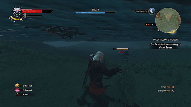 After obtaining the crossbow you can kill monsters attacking Geralt under water - The Witcher 3 Wild Hunt: Horse ride and swimming - The Witcher 3: Exploring the game world - The Witcher 3 Wild Hunt Guide