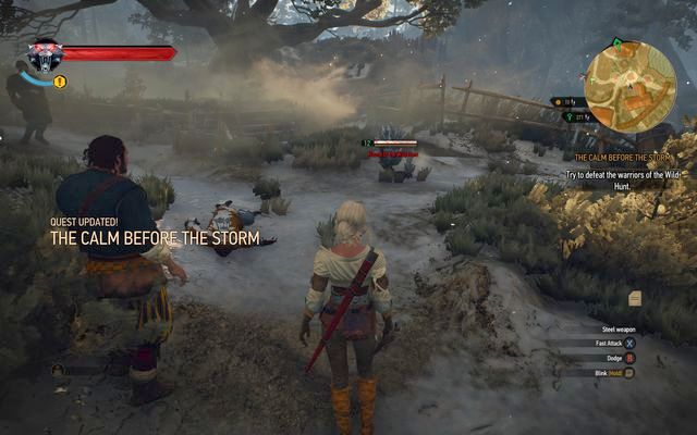 Fight the hounds and warriors of the Hunt - The Witcher 3 Wild Hunt: The Calm Before the Storm - walkthrough - The Witcher 3: Kaer Trolde - The Witcher 3 Wild Hunt Guide