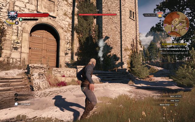 Snowball fight - it will be faster go win than give up - The Witcher 3 Wild Hunt: Blood on the Battlefield - walkthrough - The Witcher 3: Kaer Morhen - The Witcher 3 Wild Hunt Guide
