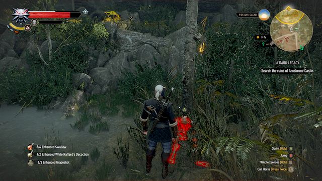 Skeleton near the stairs - The Witcher 3: The Secret Life of Count Romilly - The Witcher 3: Treasure hunts - The Witcher 3 Wild Hunt Guide