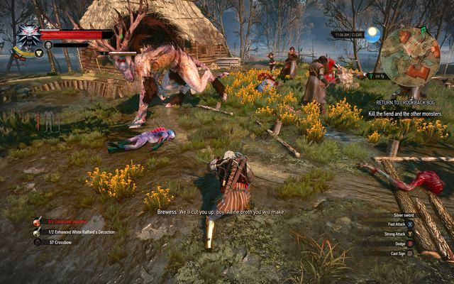 Dont worry about dying allies - you must focus on the fiend - The Witcher 3 Wild Hunt: Return to the Crookback Bog - walkthrough - The Witcher 3: Crookback Bog - The Witcher 3 Wild Hunt Guide