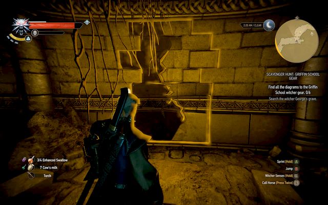 Wall that is to be destroyed - The Witcher 3 Wild Hunt: Basic Griffin School Gear - The Witcher 3: Griffin School Gear - The Witcher 3 Wild Hunt Guide