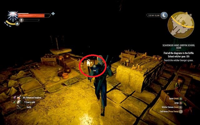 Chest on top of the stairs - The Witcher 3 Wild Hunt: Basic Griffin School Gear - The Witcher 3: Griffin School Gear - The Witcher 3 Wild Hunt Guide