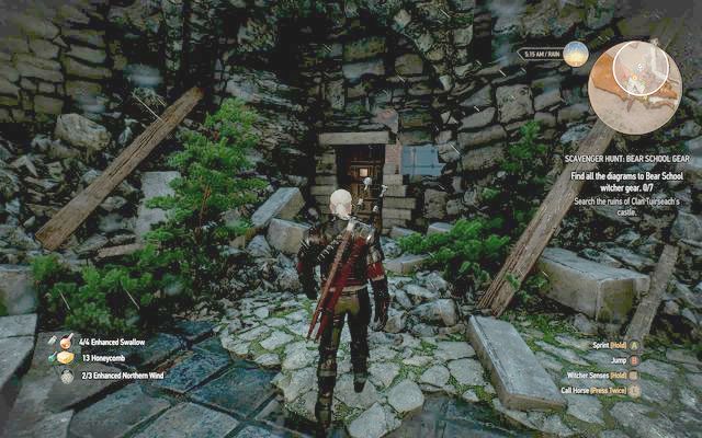 Entrance to the ruins - The Witcher 3 Wild Hunt: Basic Bear School Gear - The Witcher 3: Bear School Gear - The Witcher 3 Wild Hunt Guide