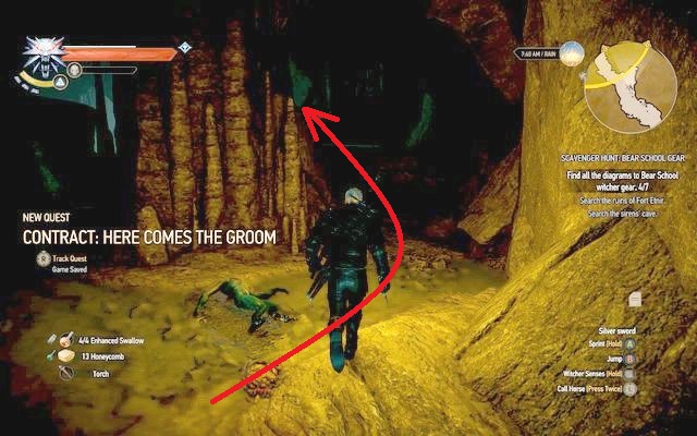 Turn to the right on the first ramification - The Witcher 3 Wild Hunt: Basic Bear School Gear - The Witcher 3: Bear School Gear - The Witcher 3 Wild Hunt Guide