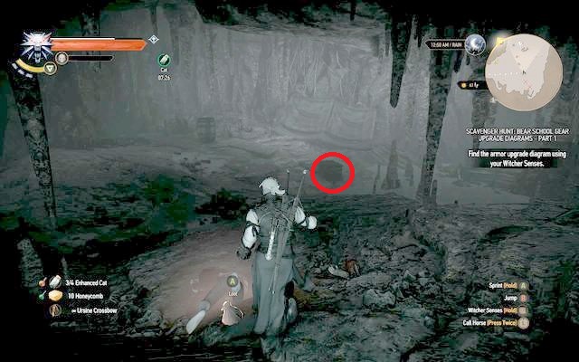 Chest inside the Grotto - The Witcher 3 Wild Hunt: Enhanced Bear School Gear - The Witcher 3: Bear School Gear - The Witcher 3 Wild Hunt Guide