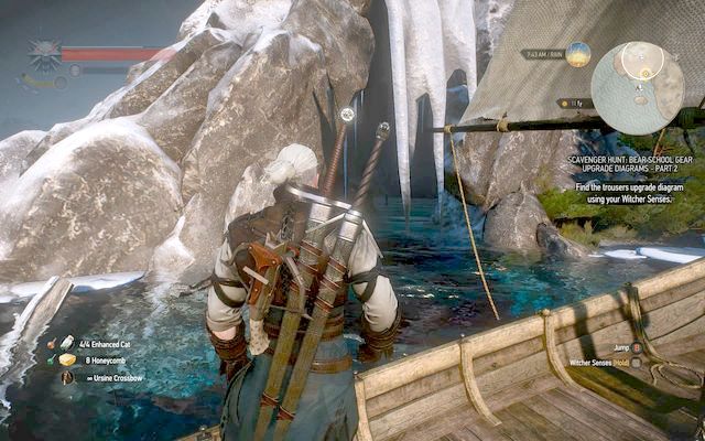 Cave entrance on the small island. - The Witcher 3 Wild Hunt: Enhanced Bear School Gear - The Witcher 3: Bear School Gear - The Witcher 3 Wild Hunt Guide
