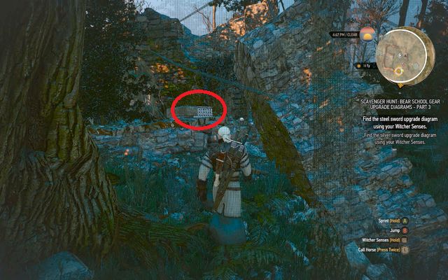 Chest in the northern-east corner of the ruins - The Witcher 3 Wild Hunt: Superior Bear School Gear - The Witcher 3: Bear School Gear - The Witcher 3 Wild Hunt Guide
