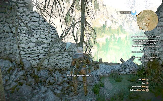 Come back to the tower and examine the branch to the left from a rift - The Witcher 3 Wild Hunt: Basic Wolf School Gear - The Witcher 3: Wolf School Gear (DLC) - The Witcher 3 Wild Hunt Guide