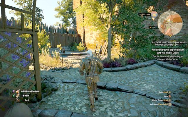 In order to obtain the first schematic, you will have to get to the Crows Perch - The Witcher 3 Wild Hunt: Enhanced Wolf School Gear - The Witcher 3: Wolf School Gear (DLC) - The Witcher 3 Wild Hunt Guide