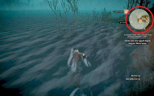 Dive there to find the chest. - The Witcher 3 Wild Hunt: Enhanced Wolf School Gear - The Witcher 3: Wolf School Gear (DLC) - The Witcher 3 Wild Hunt Guide