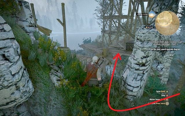 It may be the second time you are in the Ruined Watchtower as there was one more schematic lying here before (or still is) - The Witcher 3 Wild Hunt: Enhanced Wolf School Gear - The Witcher 3: Wolf School Gear (DLC) - The Witcher 3 Wild Hunt Guide