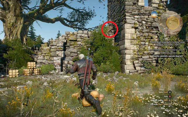 Head to the remains of a wall which start at a southern wall of a tower - The Witcher 3 Wild Hunt: Mastercrafted Wolf School Gear - The Witcher 3: Wolf School Gear (DLC) - The Witcher 3 Wild Hunt Guide