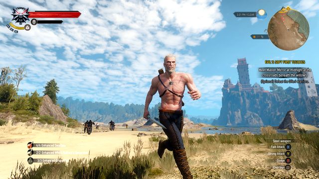 If you dont feel strong enough to fight, you can escape the Ofieri - The Witcher 3: Evils Soft First Touches - The Witcher 3: Main quests - The Witcher 3 Wild Hunt Guide