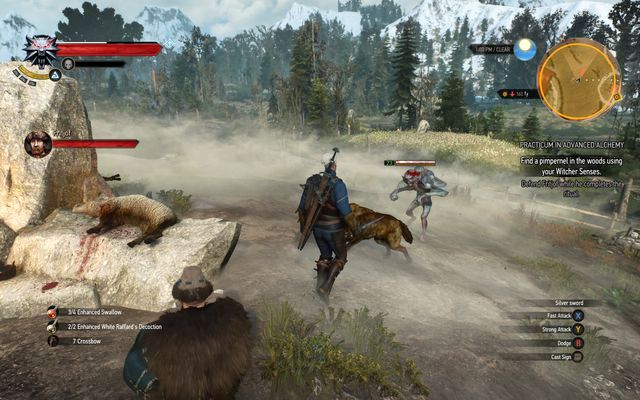 Repel muckixers attacks during the ritual - The Witcher 3 Wild Hunt: Practicum in Advanced Alchemy - walkthrough - The Witcher 3: Kaer Trolde - The Witcher 3 Wild Hunt Guide