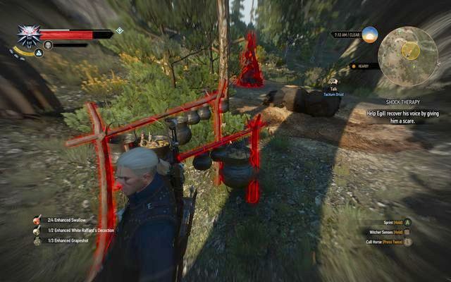Use witcher senses to highlight the items that you can use - The Witcher 3 Wild Hunt: Side quests in Kaer Trolde - list, walkthrough - The Witcher 3: Kaer Trolde - The Witcher 3 Wild Hunt Guide