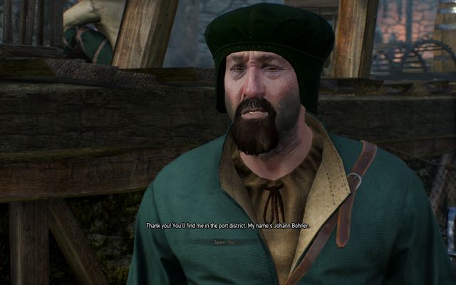 Talk to the man dressed in green that can be found in the docks - The Witcher 3 Wild Hunt: Side quests in Kaer Trolde - list, walkthrough - The Witcher 3: Kaer Trolde - The Witcher 3 Wild Hunt Guide