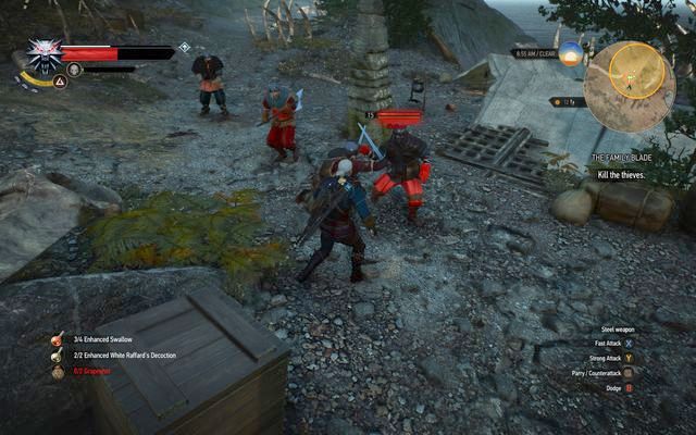 Defeat the bandits, find the sword and give it back to its owner - The Witcher 3 Wild Hunt: Side quests in Kaer Trolde - list, walkthrough - The Witcher 3: Kaer Trolde - The Witcher 3 Wild Hunt Guide