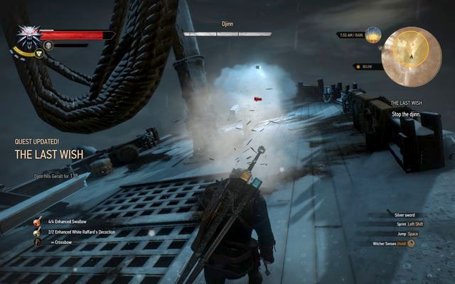 Defeat the djinn on the ship in the mountains - The Witcher 3 Wild Hunt: Side quests in Kaer Trolde - list, walkthrough - The Witcher 3: Kaer Trolde - The Witcher 3 Wild Hunt Guide