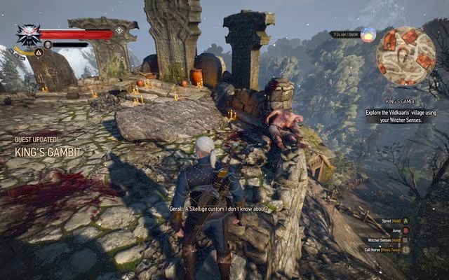 Examine the shrines at the rock - The Witcher 3 Wild Hunt: Side quests in Kaer Trolde - list, walkthrough - The Witcher 3: Kaer Trolde - The Witcher 3 Wild Hunt Guide