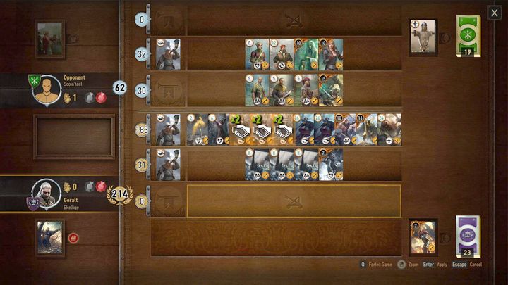 The opponent stands no chance of making up for his losses. - Gwent: To Everything - Turn, Turn, Tournament! - Side quests - The Witcher 3: Blood and Wine Game Guide