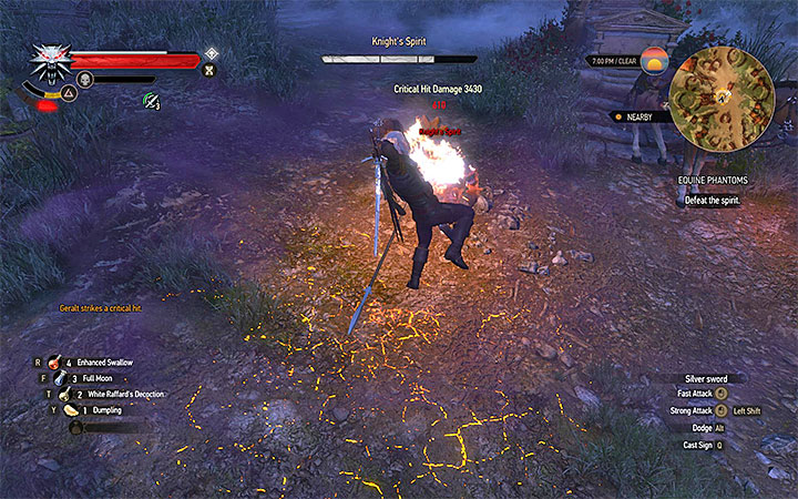 The apparition is not too demanding an opponent - Equine Phantoms - Side quests - The Witcher 3: Blood and Wine Game Guide