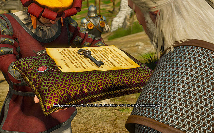 Anna will give you the key to the vineyard and the property deed - Your Own Estate in Witcher 3: Blood and Wine - New Additions in Blood and Wine - The Witcher 3: Blood and Wine Game Guide