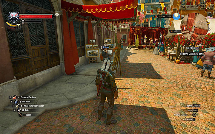 You can encounter the painter on the main market in Beauclair - A Picture of the Witcher as an Old Man - Side quests - The Witcher 3: Blood and Wine Game Guide