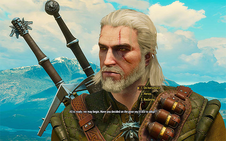You can select a pose that will be recreated on the portrait - A Picture of the Witcher as an Old Man - Side quests - The Witcher 3: Blood and Wine Game Guide