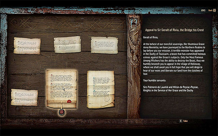 The quest Envoys, Wineboys is closely associated with your journey to Toussaint, it should be automatically included in the journal after you have fulfilled all the requirements listed above - How and when to begin the Blood and Wine expansion? - Basic information - The Witcher 3: Blood and Wine Game Guide