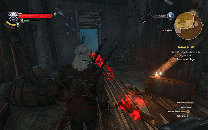 The stench will be visible after activating Witcher Senses. - La Cage au Fou - Main quests - The Witcher 3: Blood and Wine Game Guide